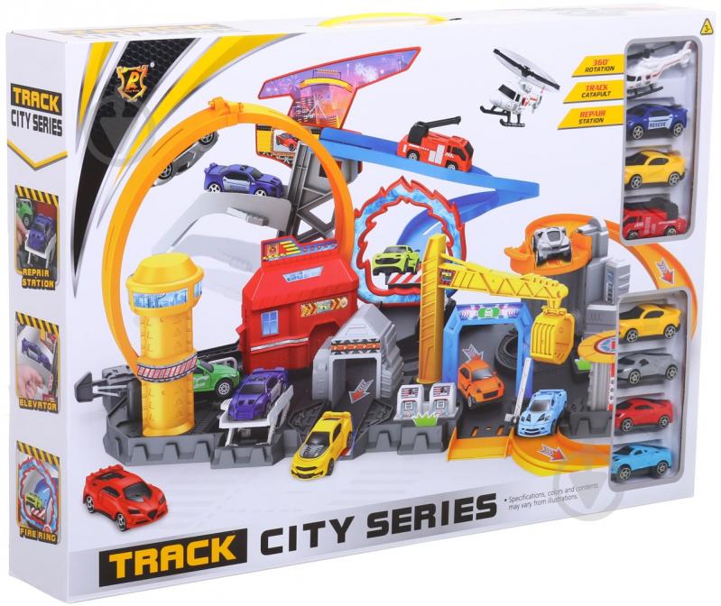 Игровой набор Peng Rong гараж-трек 7 машинок P884-A - фото 1 Игровой набор Peng Rong гараж-трек 7 машинок P884-A - фото 1