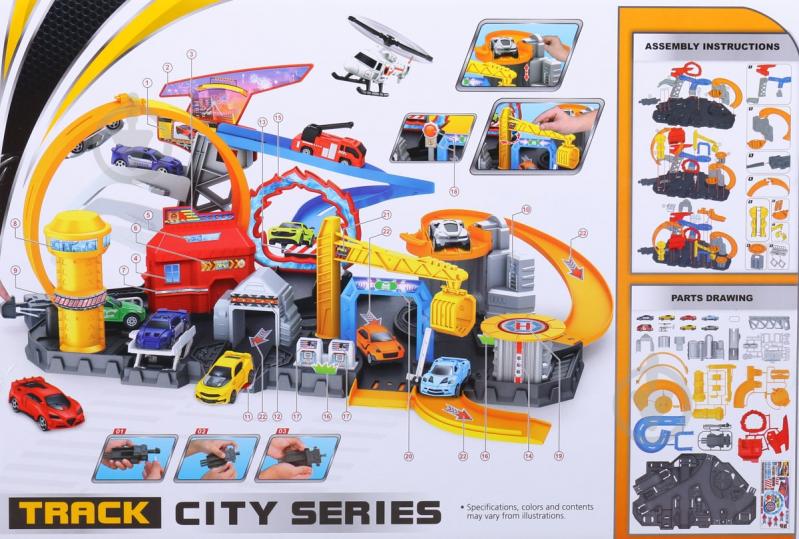 Игровой набор Peng Rong гараж-трек 7 машинок P884-A - фото 2 Игровой набор Peng Rong гараж-трек 7 машинок P884-A - фото 2