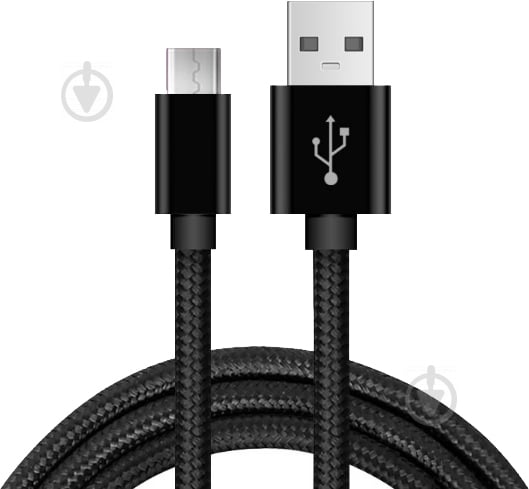 Кабель Expert Power USB-MicroUSB Premium Charging&Data 2.4А 1 м чорний (EC-D05MWH) - фото 1