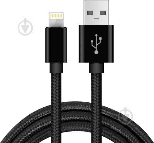 Кабель Expert Power USB-Lightning Premium Charging&Data 2.4А 1 м чорний (EC-D05LWH) - фото 1