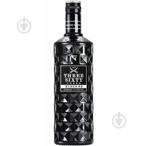 Горілка THREE SIXTY SIXTY VODKA BLACK 42,0% 0,7 л - фото 1