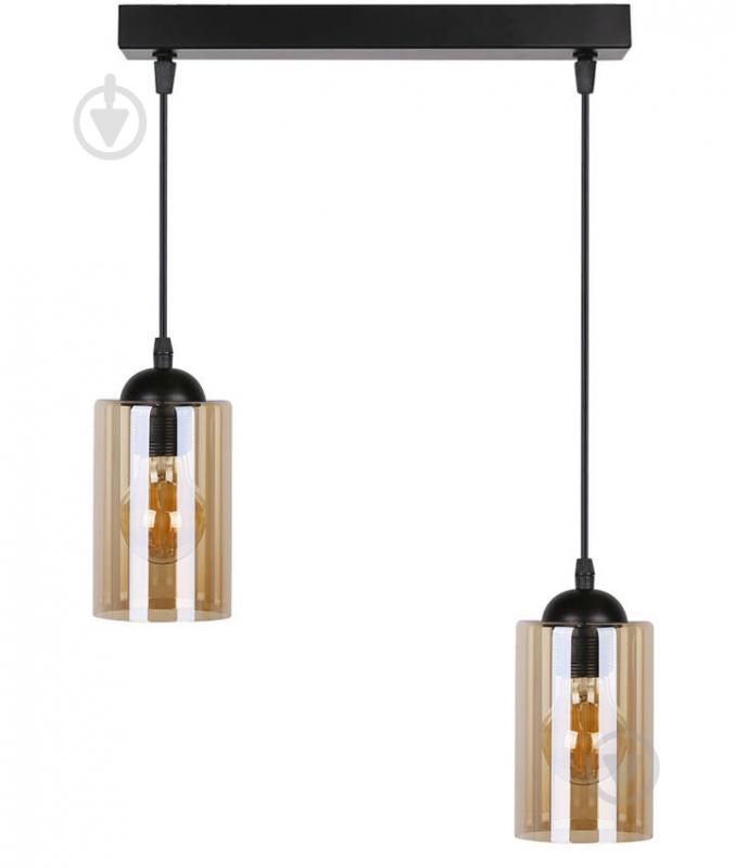 Люстра подвесная Candellux Bistro 2x40 Вт E27 янтарный/черный 32-00538 - фото 2