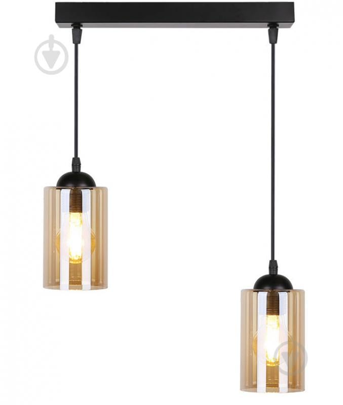 Люстра подвесная Candellux Bistro 2x40 Вт E27 янтарный/черный 32-00538 - фото 3