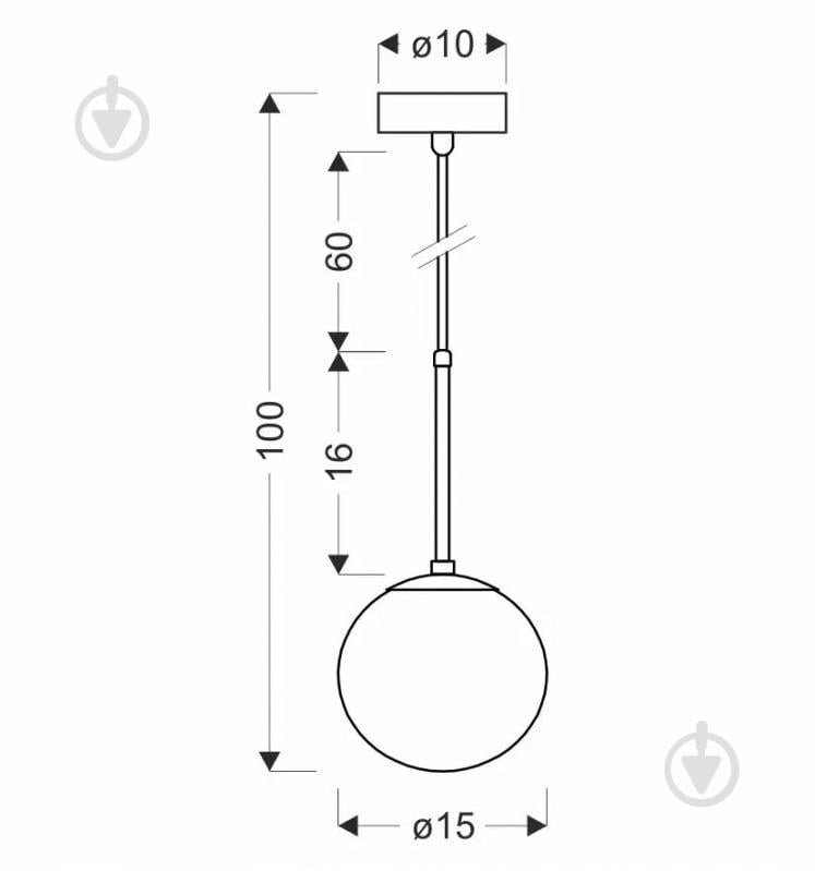 Люстра подвесная Candellux Pompei 1x40 Вт E27 черный/белый 31-09586 - фото 3