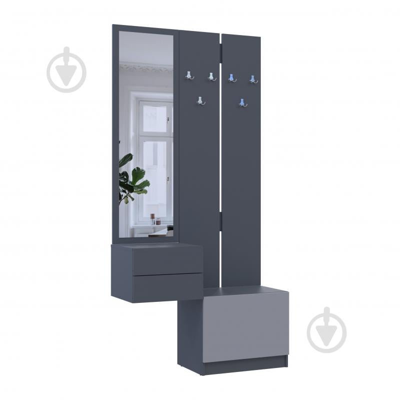 Прихожая Doros Сола 2+3 2150х1050х400 мм графит - фото 6