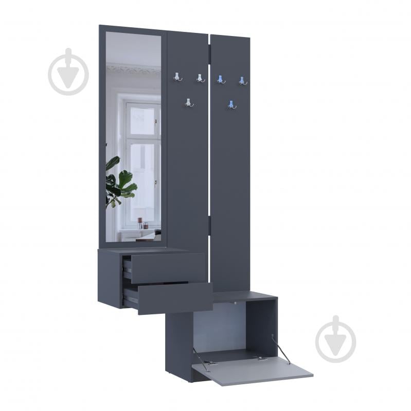 Прихожая Doros Сола 2+3 2150х1050х400 мм графит - фото 7