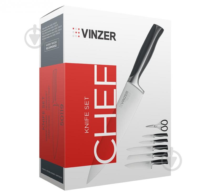 Набор ножей в колоде Vinzer Chef 7 предметов 89119 - фото 2