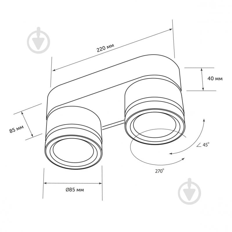 Спот LED CONCEPT SP CAMBER 2xGX53 черный - фото 5