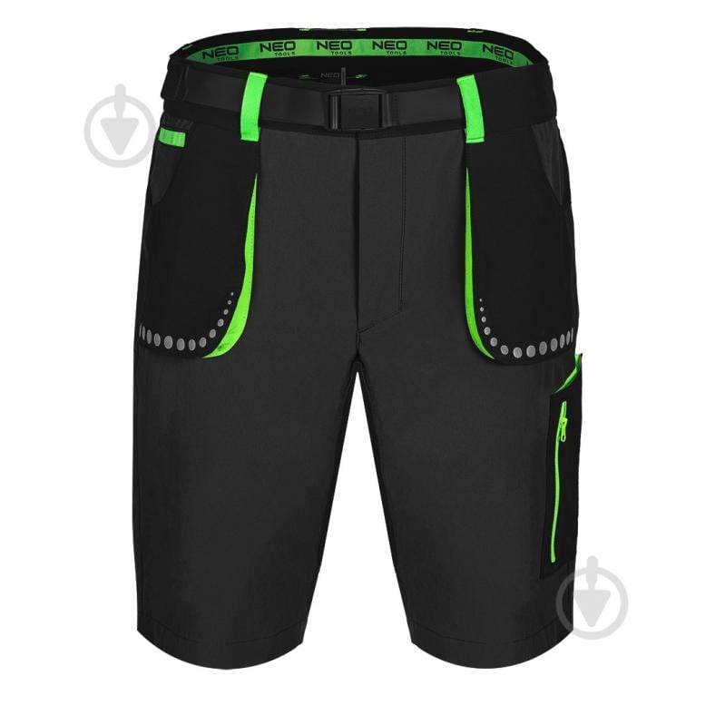 Шорты NEO tools PREMIUM р. XL рост 194 81-277-XL черный с салатовым - фото 1