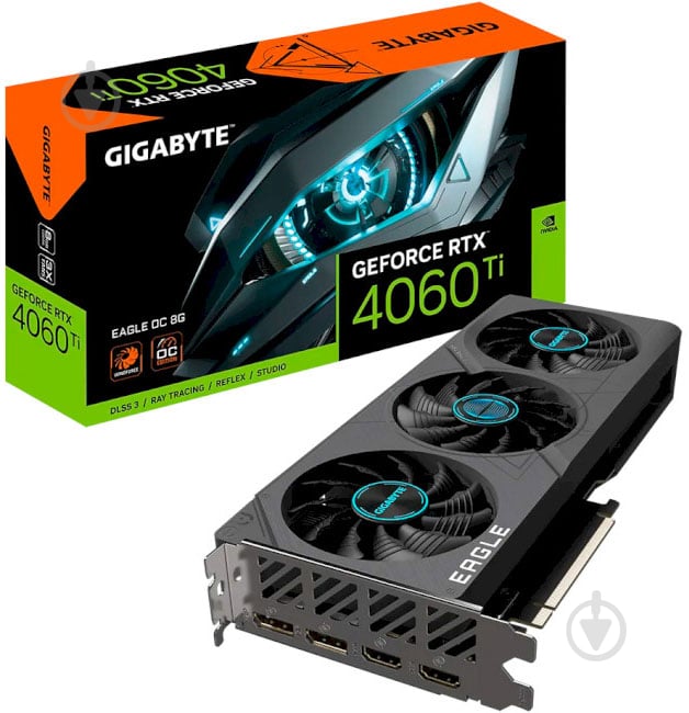 Відеокарта Gigabyte RTX 4060 Ti 8GB GDDR6 128bit (GV-N406TEAGLE_OC-8GD) - фото 1