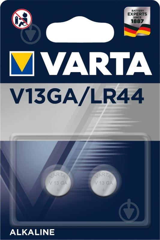 Батарейка Varta V 13 GA BLI LR44 2 шт. (4276101402) - фото 2