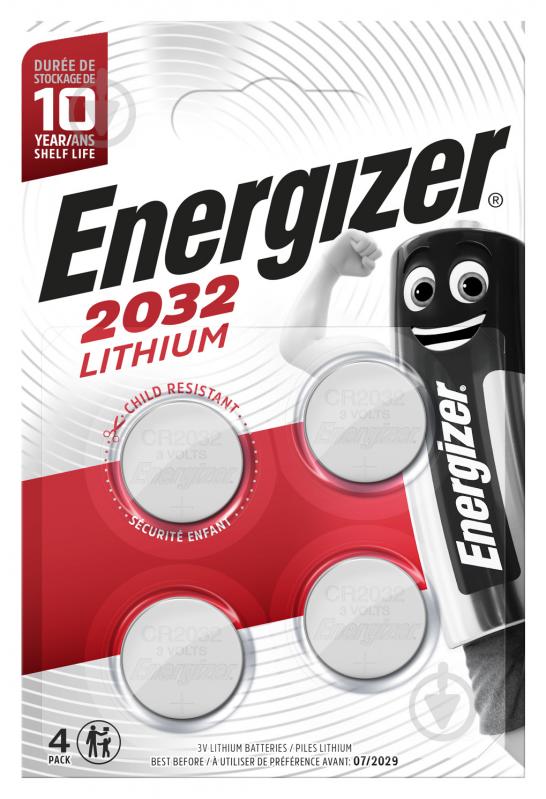 Батарейка Energizer Lithium CR2032 4 шт. (E300830104) - фото 1