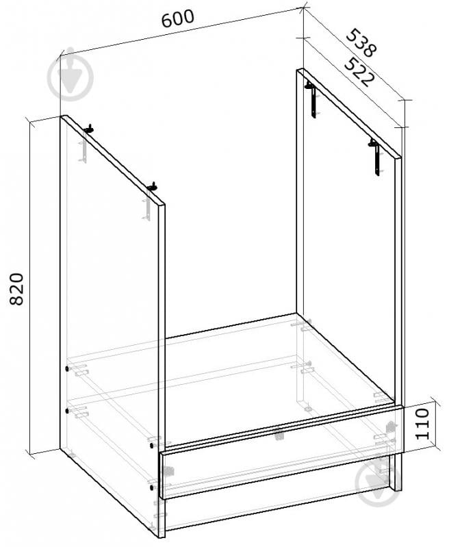 Размеры тумбы под духовой шкаф 60 см
