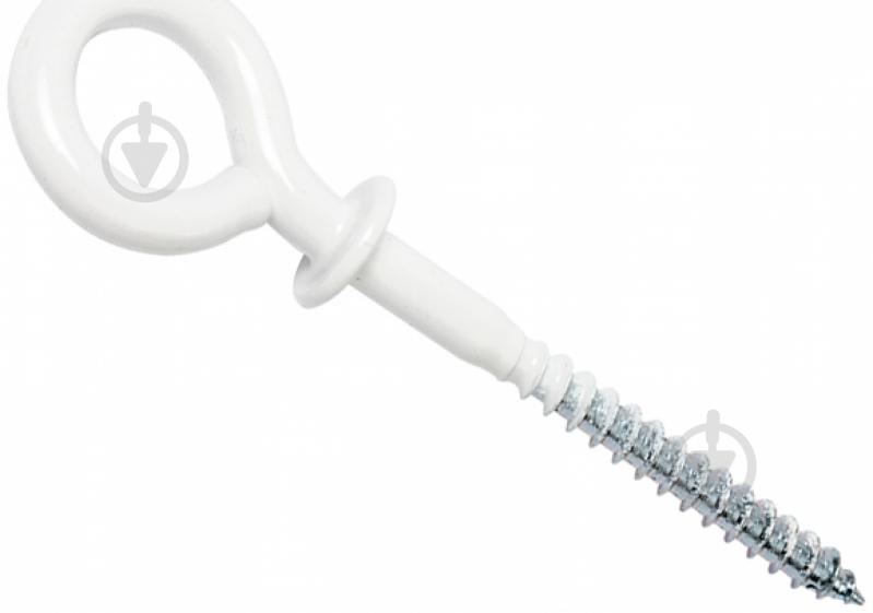 Шуруп с O-крюком 35567 пластик 4,4x40 мм 5 шт. белый с упором snapt - фото 1