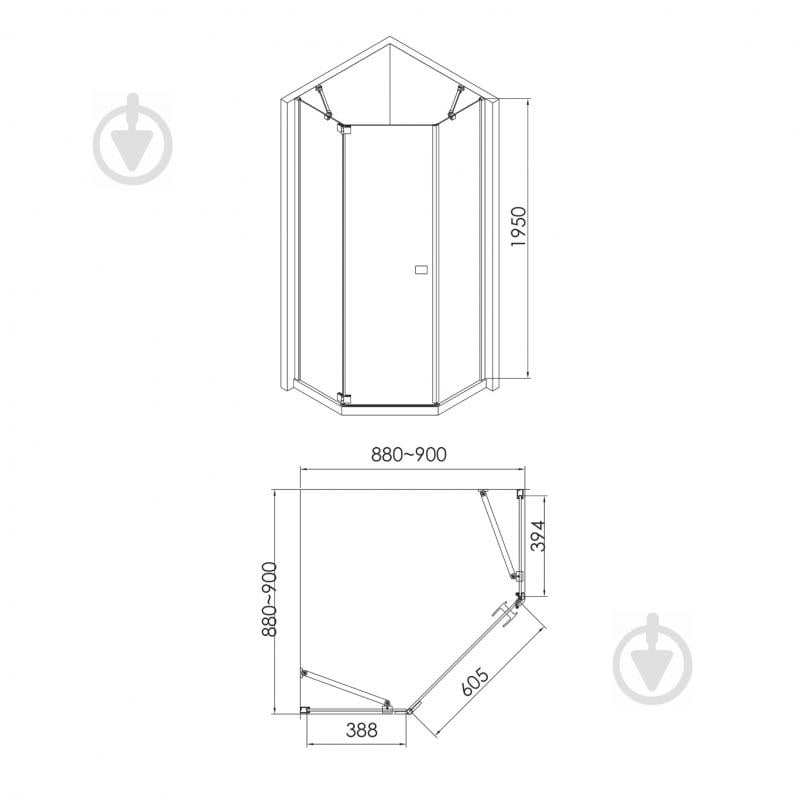 Душова кабіна Imprese Valtice 90x90x195 см 885588 - фото 2