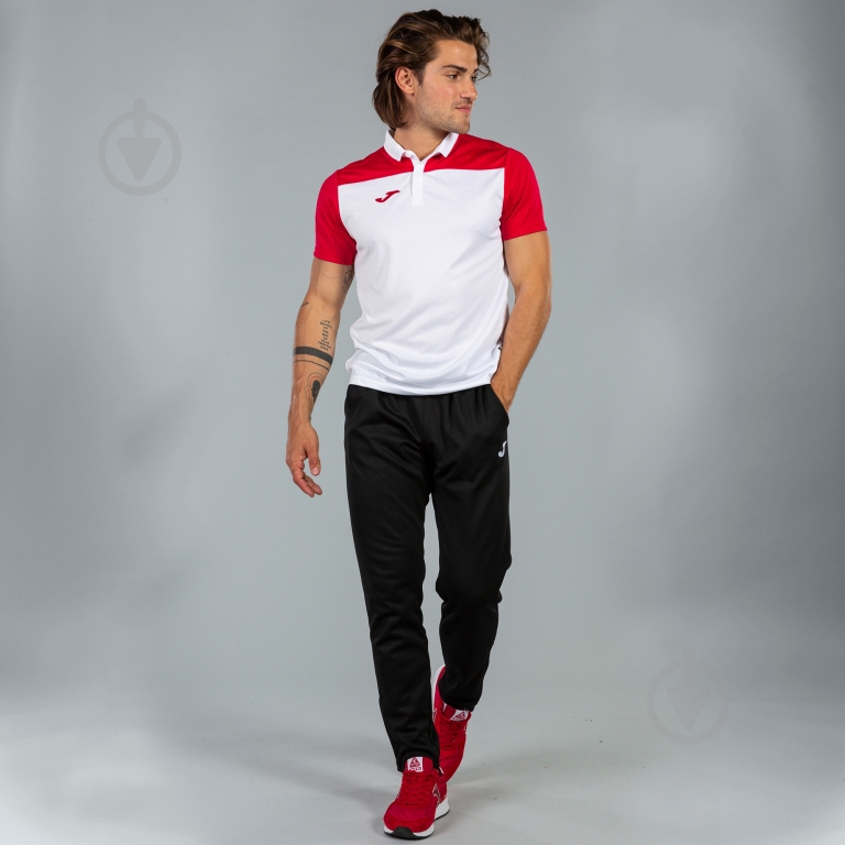 Поло Joma POLO SHIRT HOBBY II WHITE-RED S/S 101371.206 білий - фото 3