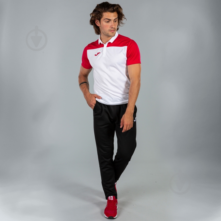 Поло Joma POLO SHIRT HOBBY II WHITE-RED S/S 101371.206 белый - фото 6