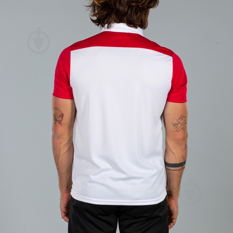 Поло Joma POLO SHIRT HOBBY II WHITE-RED S/S 101371.206 білий - фото 7