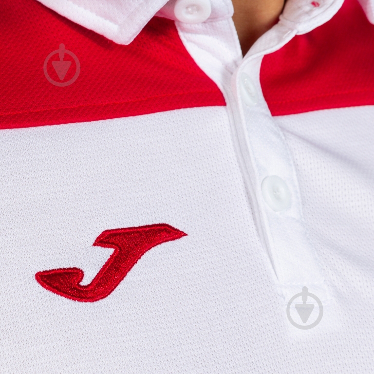 Поло Joma POLO SHIRT HOBBY II WHITE-RED S/S 101371.206 білий - фото 8