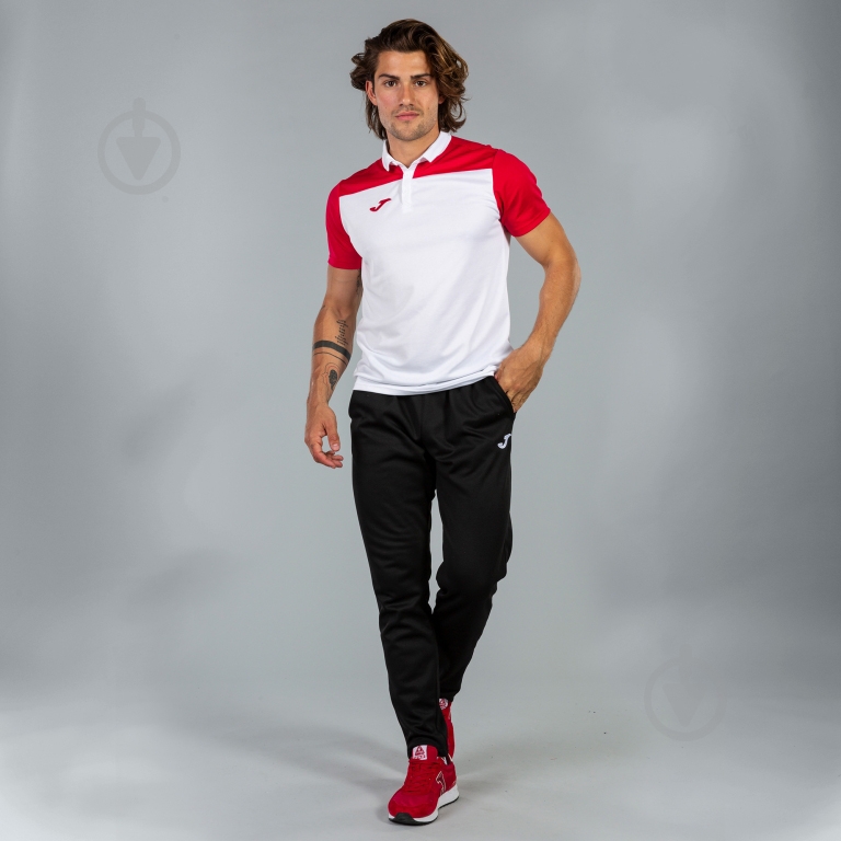 Поло Joma POLO SHIRT HOBBY II WHITE-RED S/S 101371.206 белый - фото 9