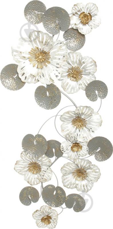 Декор настінний Flowers 165x69 см срібний - фото 1