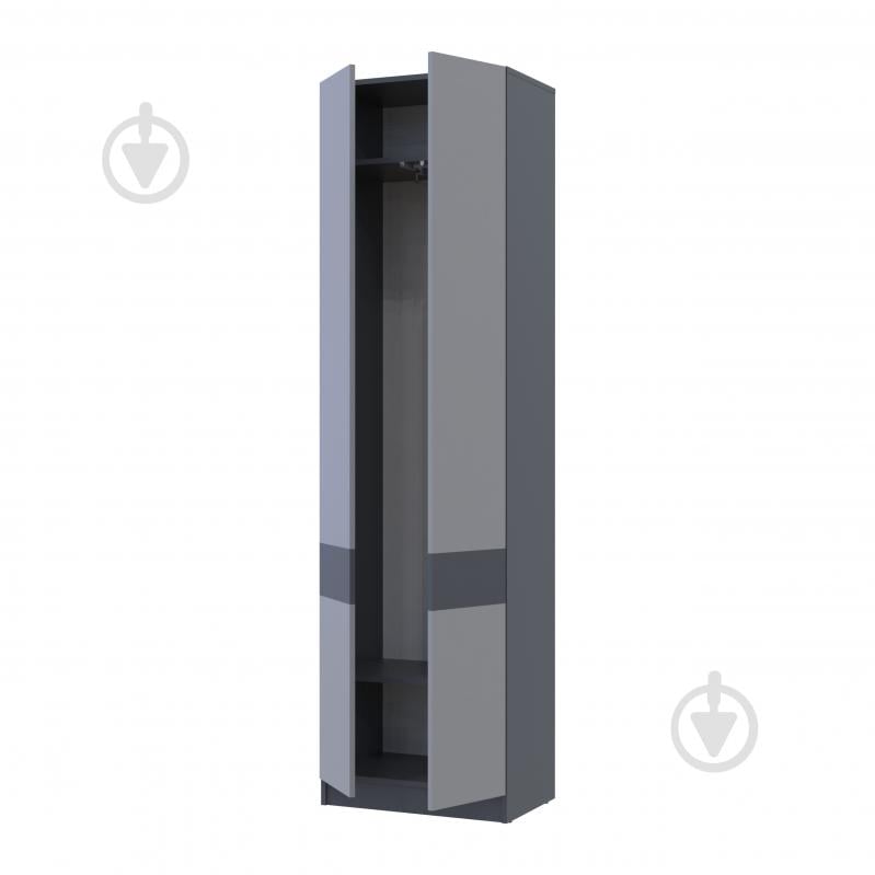 Шафа гардеробна Doros Сола 2ДСП 2150х600х400 мм графіт / графіт - фото 2 Шафа гардеробна Doros Сола 2ДСП 2150х600х400 мм графіт / графіт - фото 2