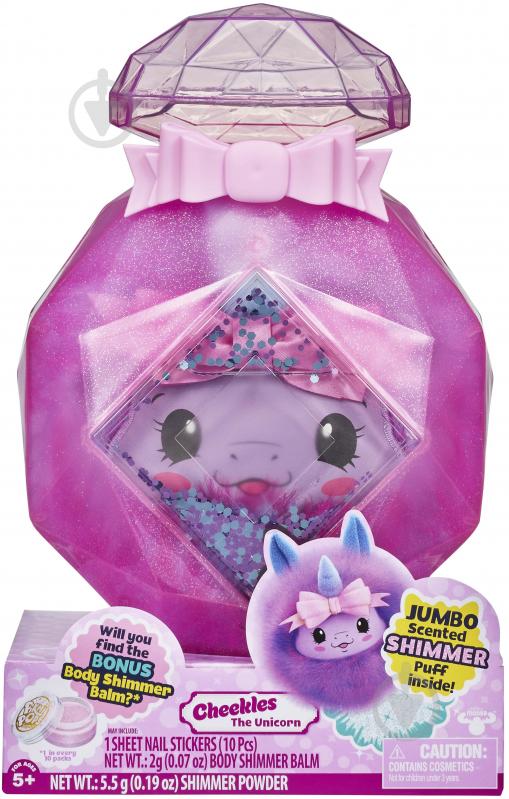 Игрушка-сюрприз Moose Cheeki Puff Large Единорог 16 см сиреневый 75466 - фото 1