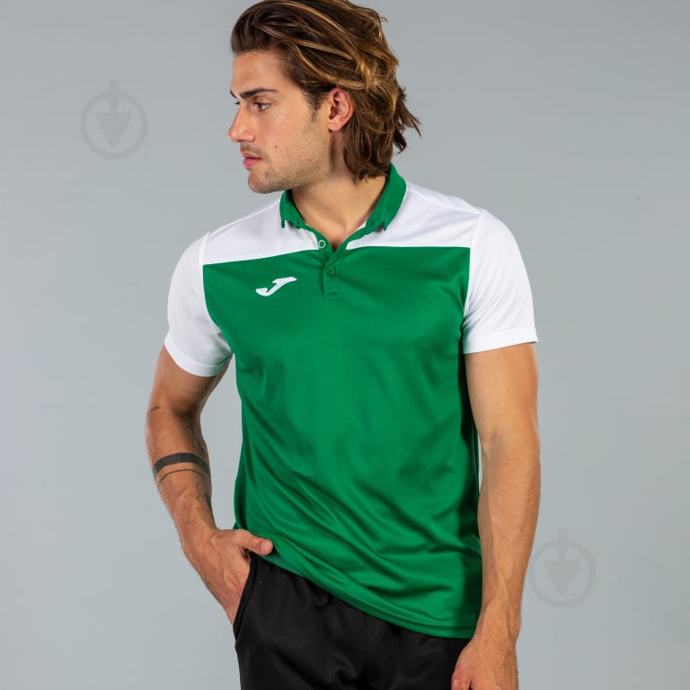 Поло Joma POLO SHIRT HOBBY II GREEN-WHITE S/S 101371.452 р.XS зелений - фото 2