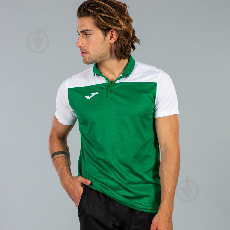 Поло Joma POLO SHIRT HOBBY II GREEN-WHITE S/S 101371.452 р.L зелений - фото 2