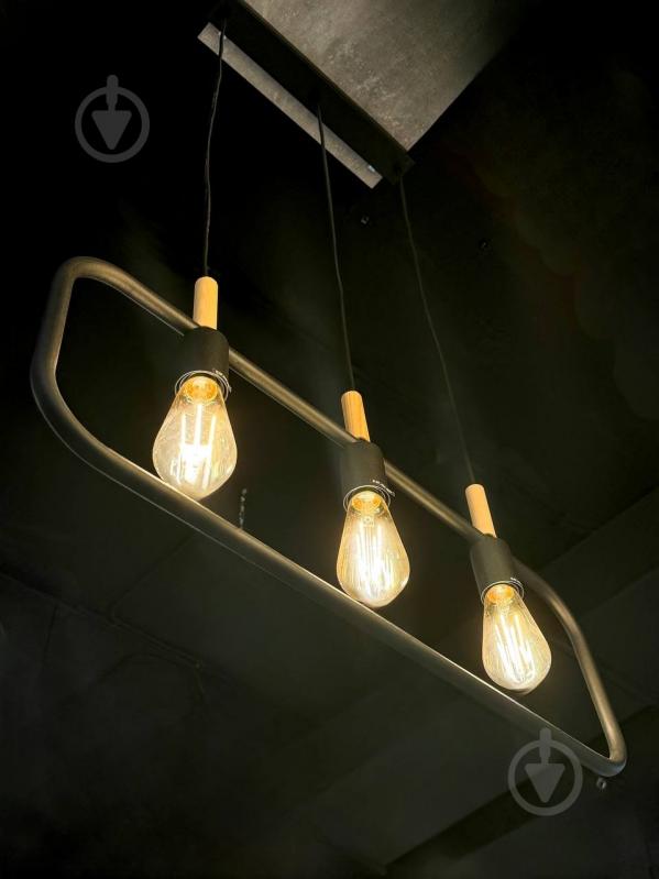 Подвес Светкомплект Loft RL 3x40 Вт E27 черный/дерево - фото 3