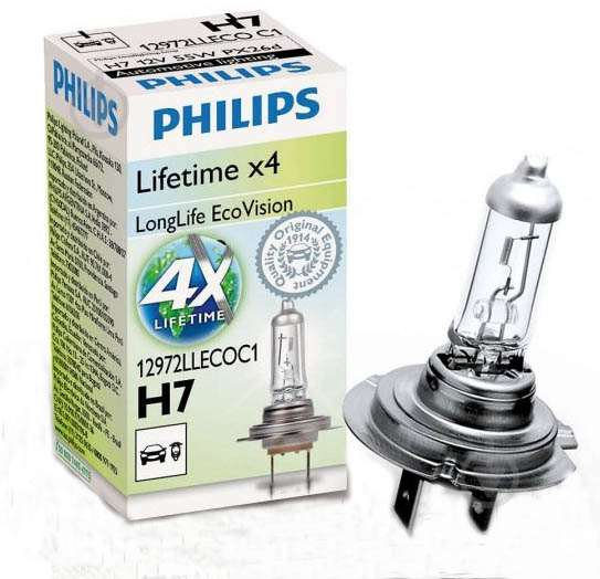 Автолампа галогенная Philips LongLife EcoVision H7 55 Вт 1 шт.(36192630) - фото 3