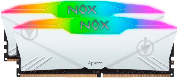 Оперативная память Apacer SODIMM DDR4 16 GB (2x8GB) 3200 MHz (AH4U16G32C28YNWAA-2) NOX RGB White - фото 1