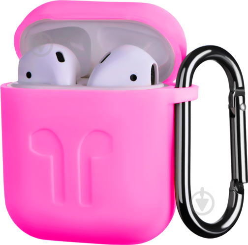 Чохол для навушників 2E для Apple AirPods Pure Color Silicone Imprint (1.5mm) fuchsia (2E-AIR-PODS-IBSI-1.5-FK) - фото 2