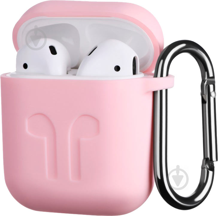 Чехол для наушников 2E для Apple AirPods Pure Color Silicone Imprint (1.5mm) pink (2E-AIR-PODS-IBSI-1.5-LPK) - фото 2