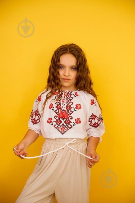 Вышиванка детская Galychanka Маричка р.152 белый с голубым Gb-103 - фото 2 Вышиванка детская Galychanka Маричка р.152 белый с голубым Gb-103 - фото 2