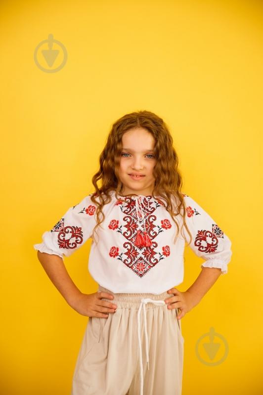 Вышиванка детская Galychanka Маричка р.152 белый с голубым Gb-103 - фото 3 Вышиванка детская Galychanka Маричка р.152 белый с голубым Gb-103 - фото 3