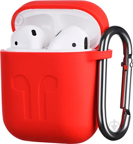 Чехол для наушников 2E для Apple AirPods Pure Color Silicone Imprint (1.5mm) red (2E-AIR-PODS-IBSI-1.5-RRD) - фото 2