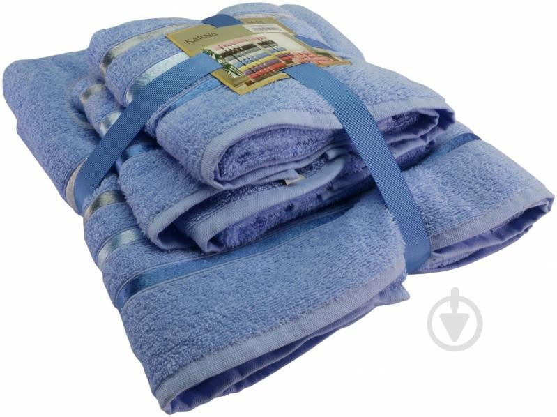 Набор полотенец BALE 4 шт. 50х80 см 70x140 см голубой Karna - фото 1