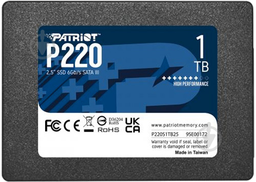 SSD-накопитель Patriot P220 1000GB 2,5" SATA III TLC (P220S1TB25) - фото 1