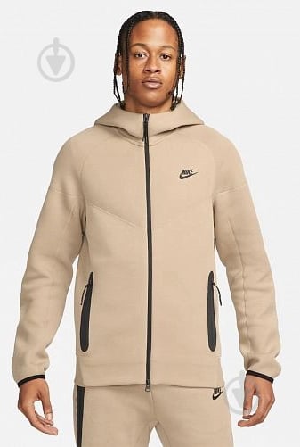 Джемпер Nike M NK TCH FLC FZ WR HOODIE FB7921-247 р.S бежевий - фото 1