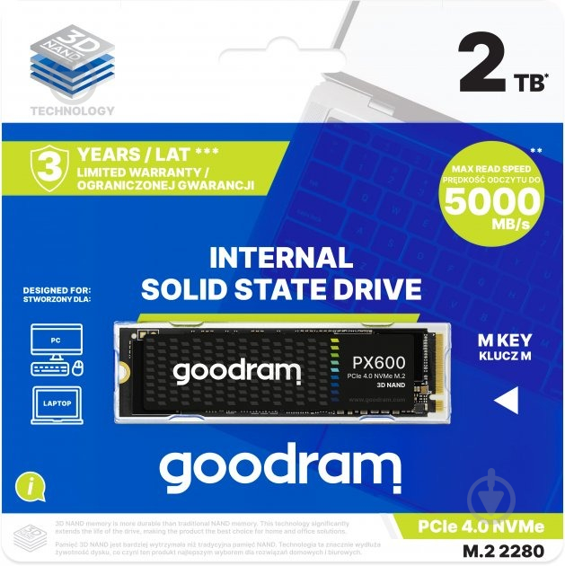 SSD-накопитель Goodram PX600 500GB M.2 PCI Express 4.0 x4 3D TLC (SSDPR-PX600-500-80) - фото 4