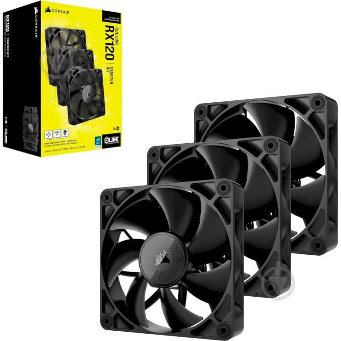 Набор вентиляторов для корпуса Corsair iCUE Link RX120 PWM Triple Pack (CO-9051010-WW) - фото 8