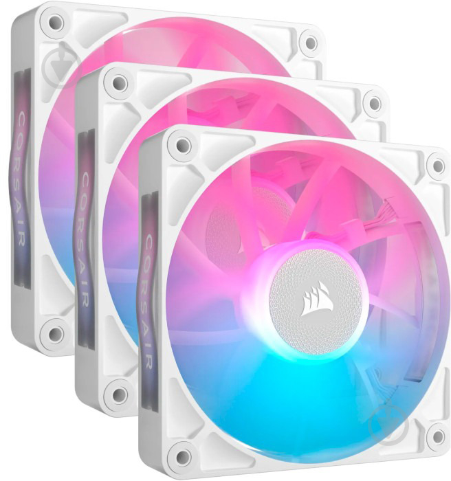 Набор вентиляторов для корпуса Corsair iCUE Link RX120 RGB PWM Triple Pack (CO-9051022-WW) White - фото 1