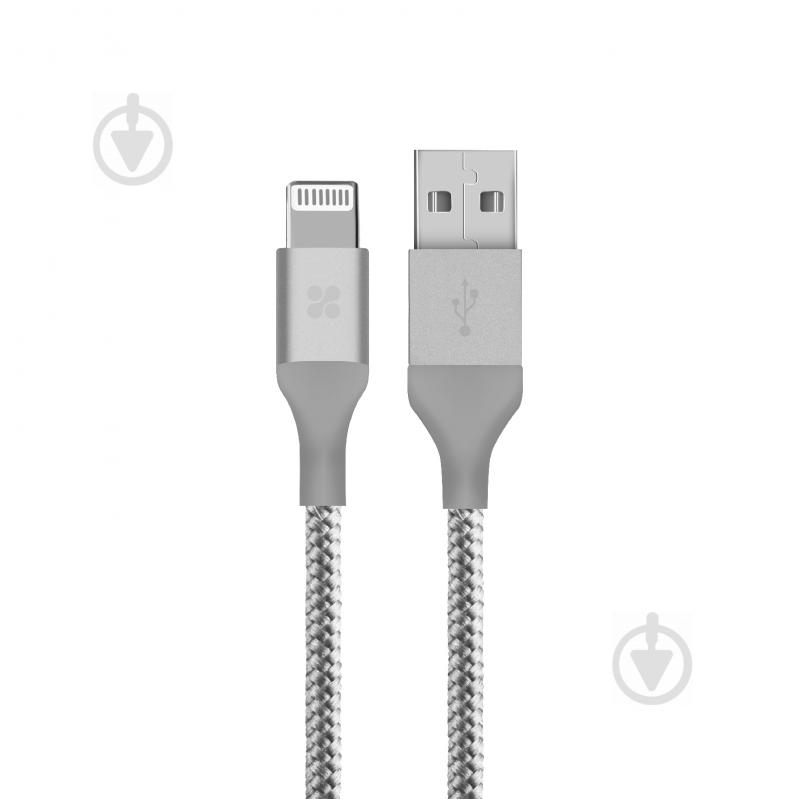 Кабель Promate Cable-LTF Lightning - USB 1,2 м серый (cable-ltf.silver) - фото 1