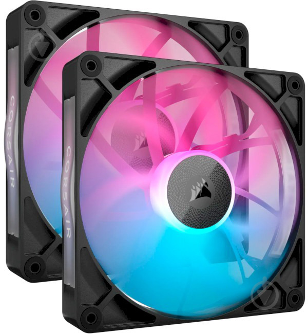 Набор вентиляторов для корпуса Corsair Link RX140 RGB PWM Twin Pack (CO-9051020-WW) Black - фото 1