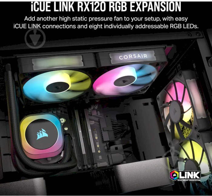 Набор вентиляторов для корпуса Corsair iCUE Link RX120 RGB PWM Triple Pack (CO-9051018-WW) - фото 5