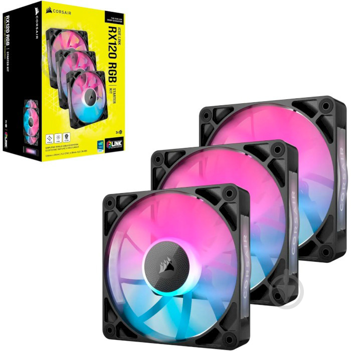 Набор вентиляторов для корпуса Corsair iCUE Link RX120 RGB PWM Triple Pack (CO-9051018-WW) - фото 3