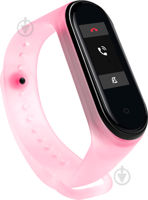 Ремешок для фитнес-браслета Xiaomi TRANSPERANCY MI BAND 3/4 pink 523241 - фото 1