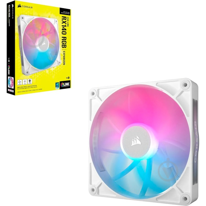 Корпусный кулер Corsair iCUE Link RX140 RGB PWM White (CO-9051023-WW) - фото 2