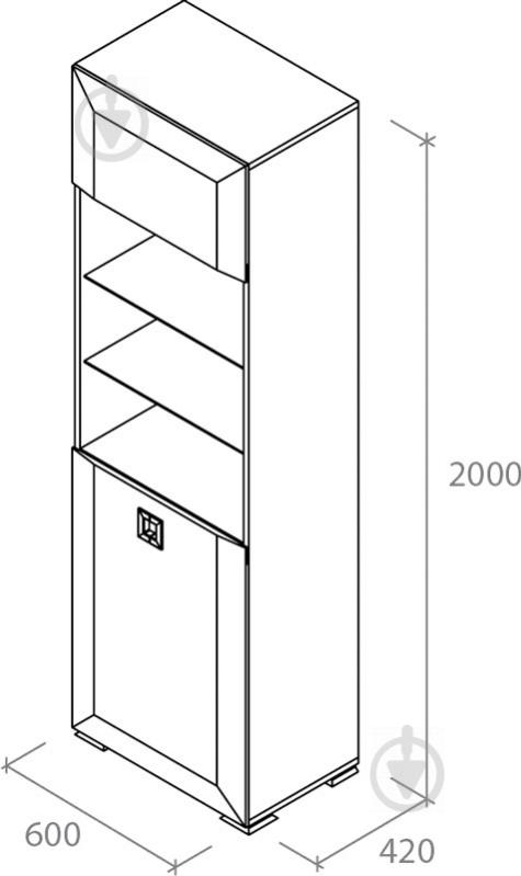 Вітрина Karat KRWHW1D-600 білий глянець - фото 3